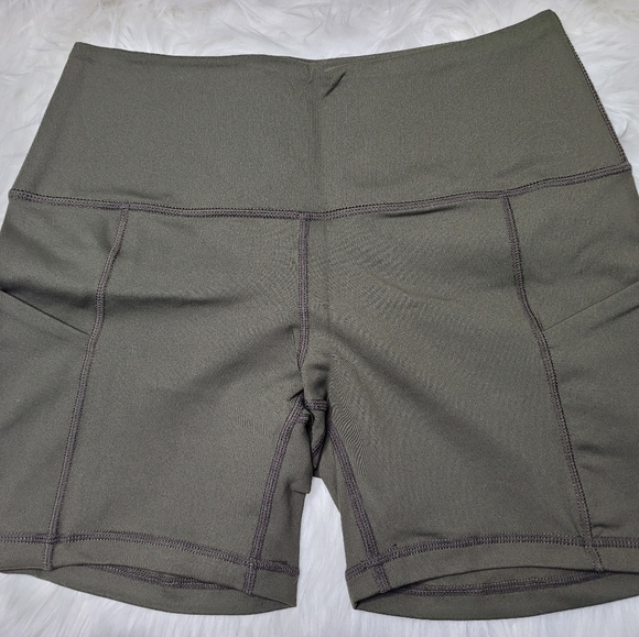 Nylon Olive Stretch Shorts - Picture 2 of 3